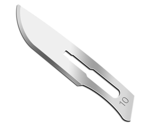 Picture of Swann-Morton No. 10 Sterile Stainless Steel Surgical Blade - 100 Blades per Carton
