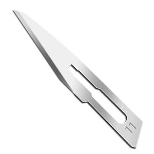 Picture of Swann-Morton No. 11 Sterile Stainless Steel Surgical Blade - 100 Blades per Carton