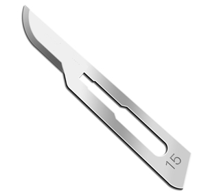 Picture of Swann-Morton No. 15 Sterile Stainless Steel Surgical Blade - 100 Blades per Carton